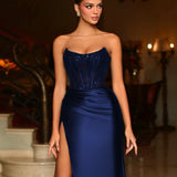 Pixie Corset Lace Gown - Navy