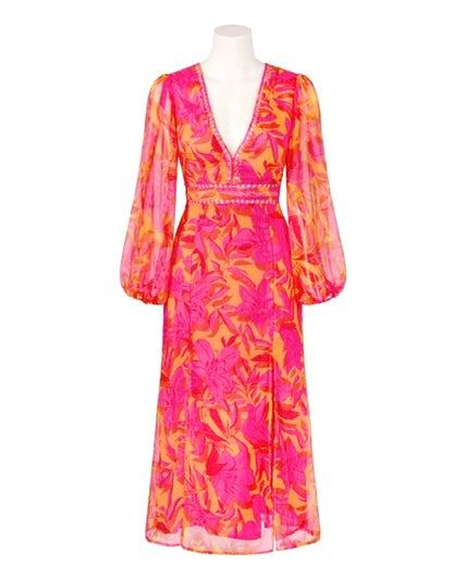 Isadora Maxi Dress - Pink Print
