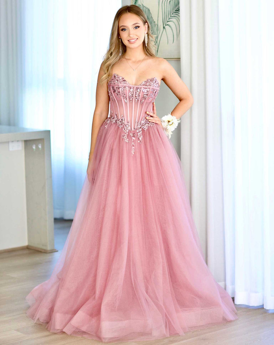 Aurora Corset Glitter Gown
