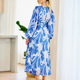 Poppy Chiffon Maxi Dress - Blue Print