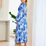 Poppy Chiffon Maxi Dress - Blue Print