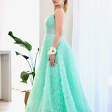 Elodie Floral Gown - Mint