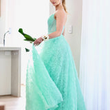 Elodie Floral Gown - Mint