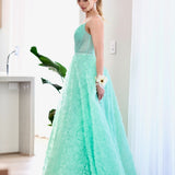 Elodie Floral Gown - Mint