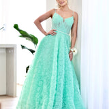 Elodie Floral Gown - Mint
