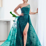 Juliette Strapless Glitter Gown - Emerald