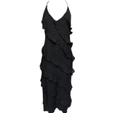 Jolene Ruffle Maxi Dress - Black