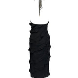 Jolene Ruffle Maxi Dress - Black