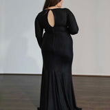 Chelsea Stretch Shimmer Gown - Black