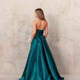 Paola Strapless Gown - Emerald