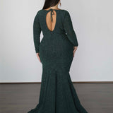 Ashley Metallic Jersey Gown - Forest