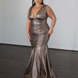 Ryley Stretch Shimmer Gown - Copper