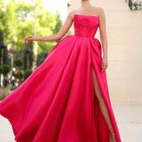 Adelina Strapless Corset Gown - Ruby