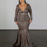Ashley Stretch Shimmer Gown - Copper