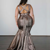 Ryley Stretch Shimmer Gown - Copper