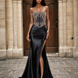 Bianca Strapless Corset Gown Black