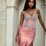 Bianca Strapless Corset Gown Rose