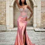 Bianca Strapless Corset Gown Rose