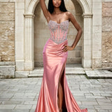 Bianca Strapless Corset Gown Rose