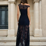 Brooklyn High-Low Lace Dress Black Back