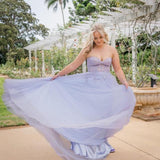 Hailey Tulle Glitter Gown - Lilac