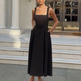 Danielle Midi Corset Dress Black Front