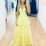 Daphne Tier Gown - Lemon