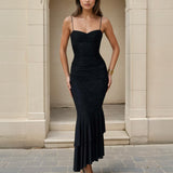 Demi Mesh Maxi Dress - Black