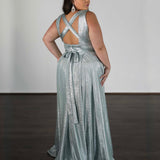 Lexa Stretch Shimmer Gown - Seafoam