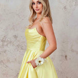 Paola Strapless Gown - Lemon
