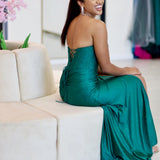 Florelle Strapless Corset Gown - Emerald