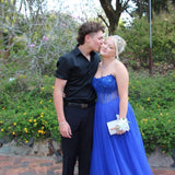 Lilla Corset Tulle Gown - Cobalt