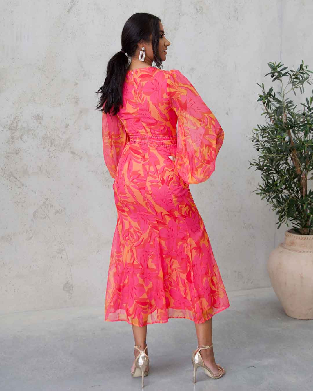 Isadora Maxi Dress - Pink Print