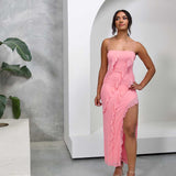 Letitia Ruffle Maxi Dress - Pink