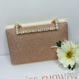 Mandy Glitter Clutch - Rose Gold