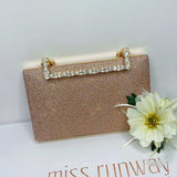 Mandy Glitter Clutch - Rose Gold