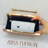 Mandy Glitter Clutch - Rose Gold