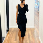 Merlow Glitter Midi Dress - Black
