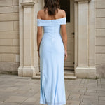 Naya Off Shoulder Maxi Dress Blue Back