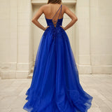 nerise royal ball gown one shoulder formal dress back