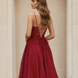 Patrice ball gown tulle corset wine back