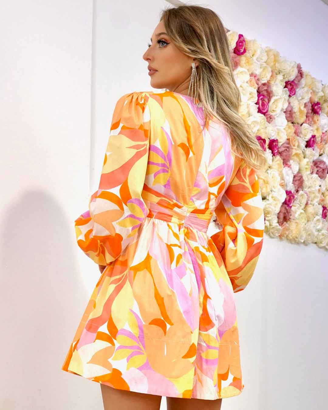 Rhea Mini Dress - White Print