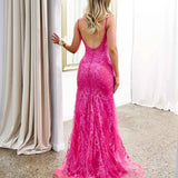 Riley Corset Lace Gown - Fuchsia