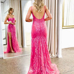 Riley Corset Lace Gown - Fuchsia