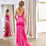Riley Corset Lace Gown - Fuchsia