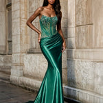 Romana Corset Gown Emerald