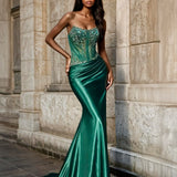 Romana Corset Gown Emerald