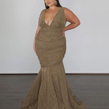 Ryley Metallic Jersey Gown