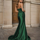 Sasha Strapless Corset Formal Gown - Emerald Back