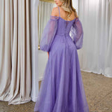 Savannah Off Shoulder Corset Gown - Purple